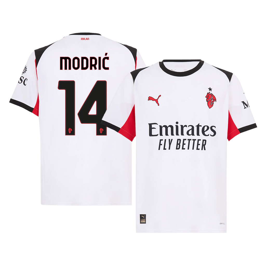 MODRIĆ #14 AC Milan Away Football Shirt 2025/26 White