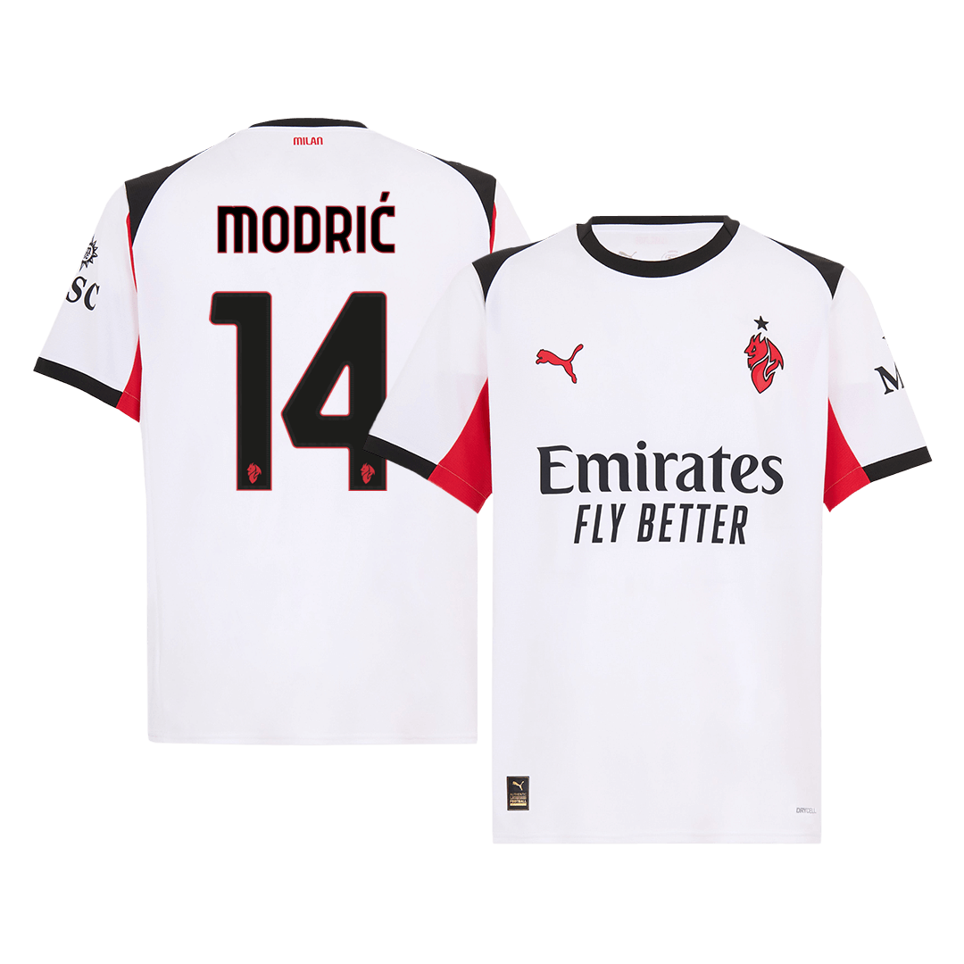 MODRIĆ #14 AC Milan Away Football Shirt 2025/26 White