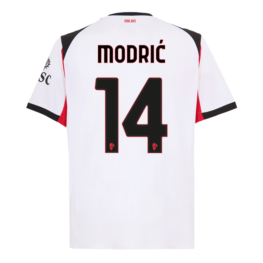 MODRIĆ #14 AC Milan Away Football Shirt 2025/26 White