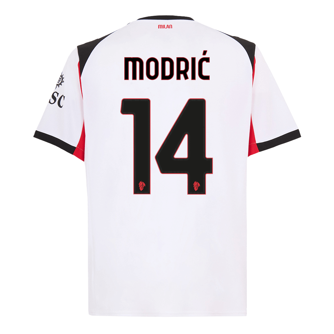 MODRIĆ #14 AC Milan Away Football Shirt 2025/26 White