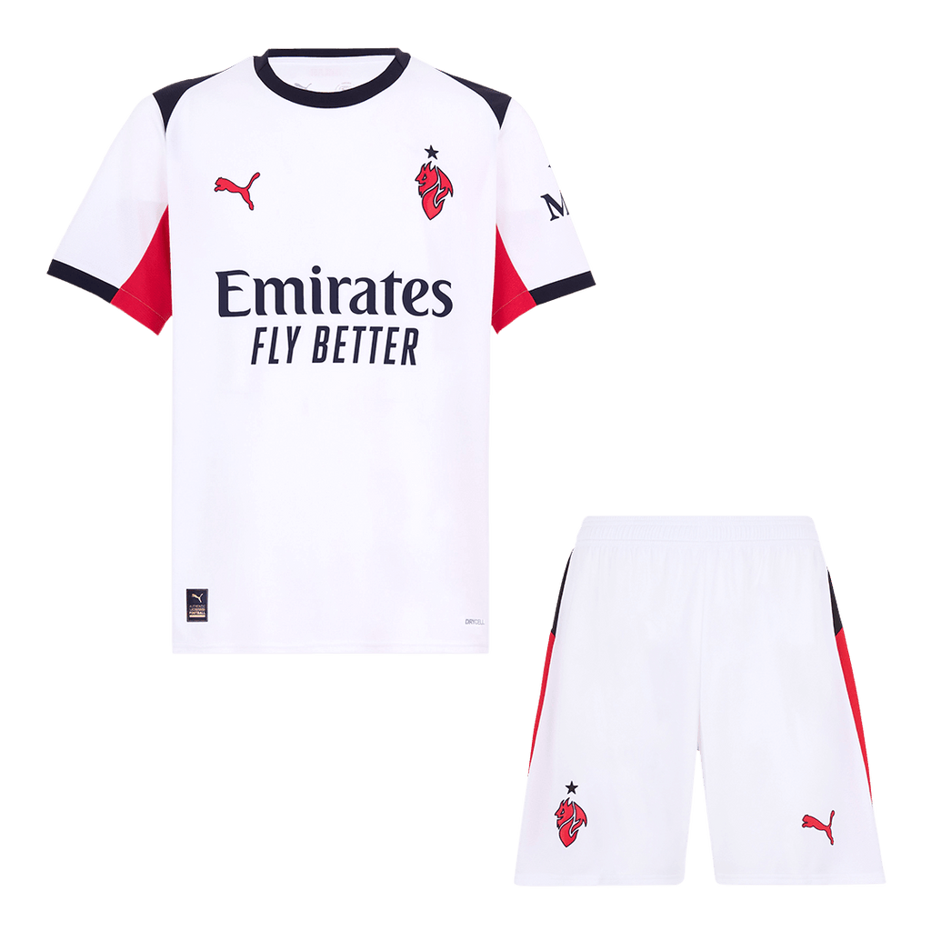 AC Milan Away Football Shirt Kit(Jersey+Shorts) 2025/26 White