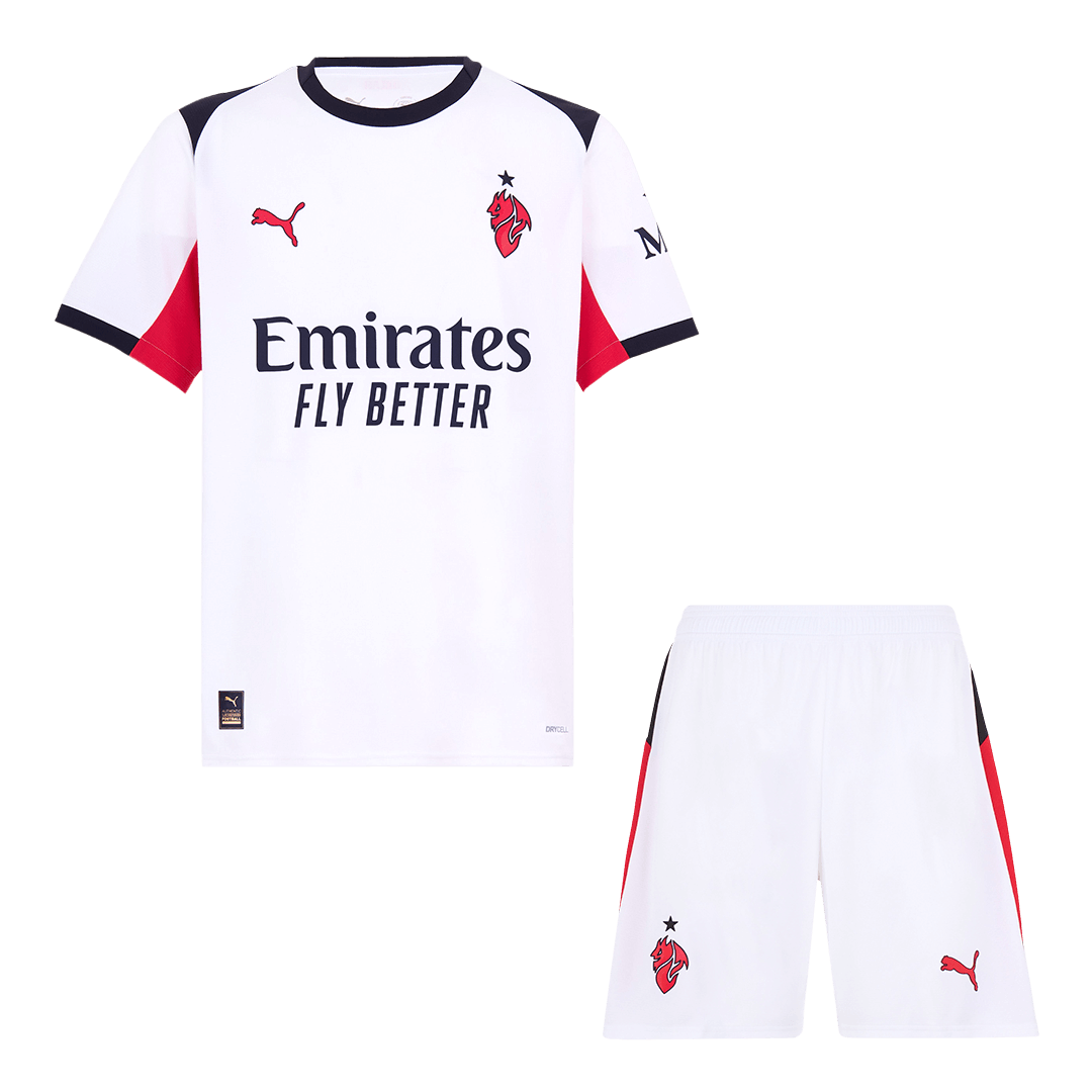 AC Milan Away Football Shirt Kit(Jersey+Shorts) 2025/26 White