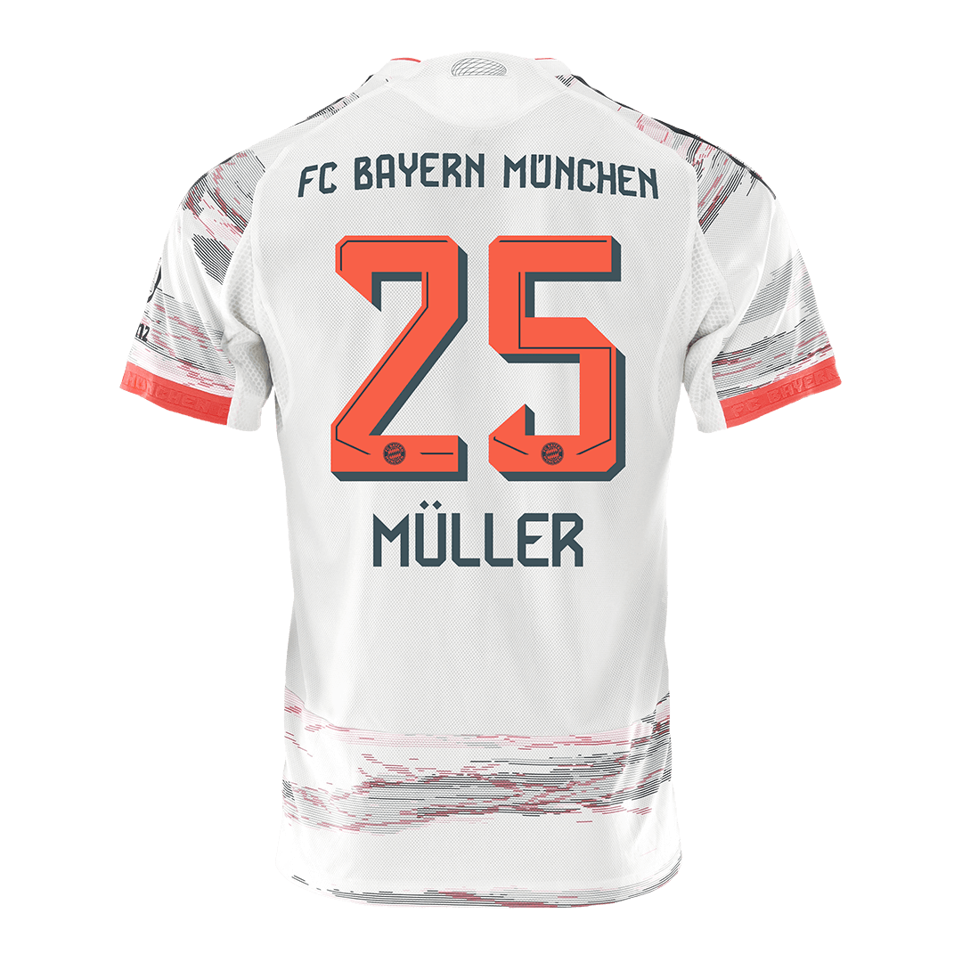 Player Version MÜLLER #25 Bayern Munich Away Football Shirt 2025/26 White