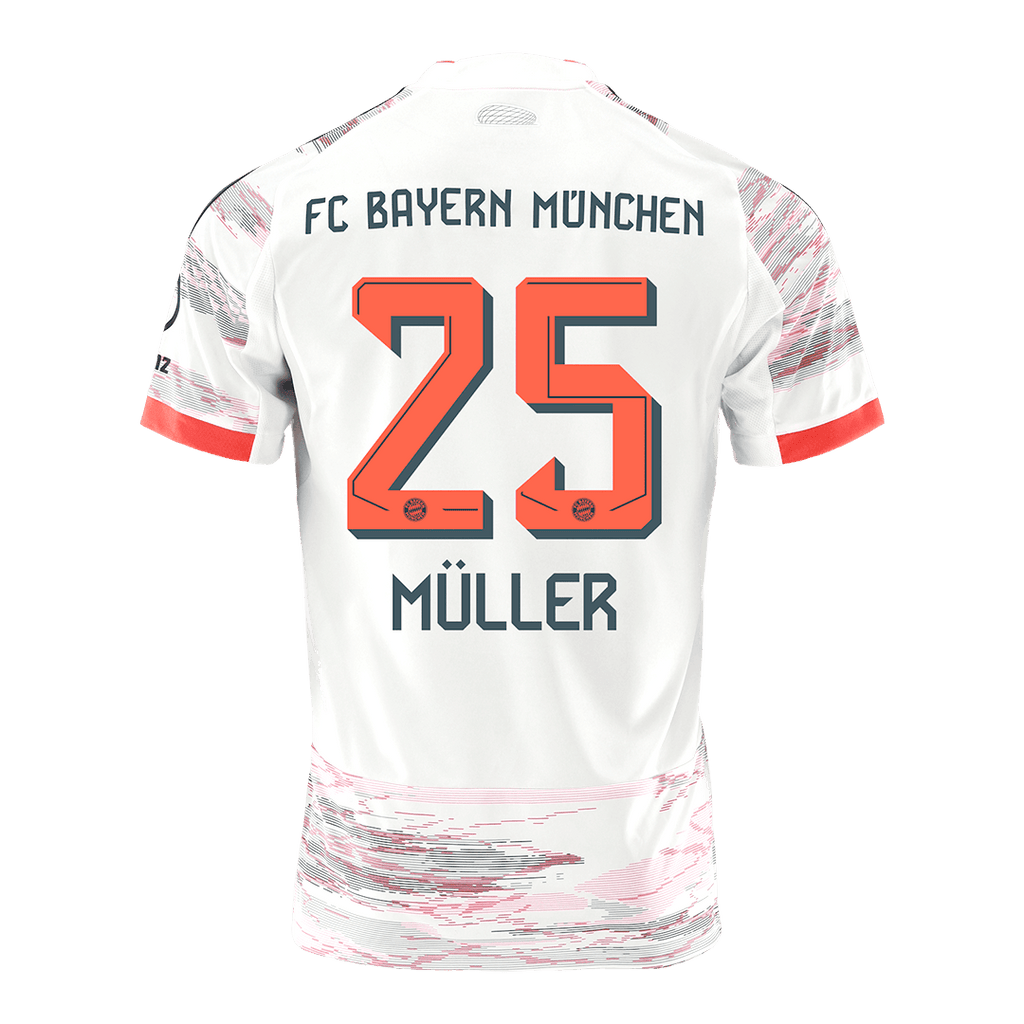 MÜLLER  #25 Bayern Munich Away Football Shirt 2025/26 White
