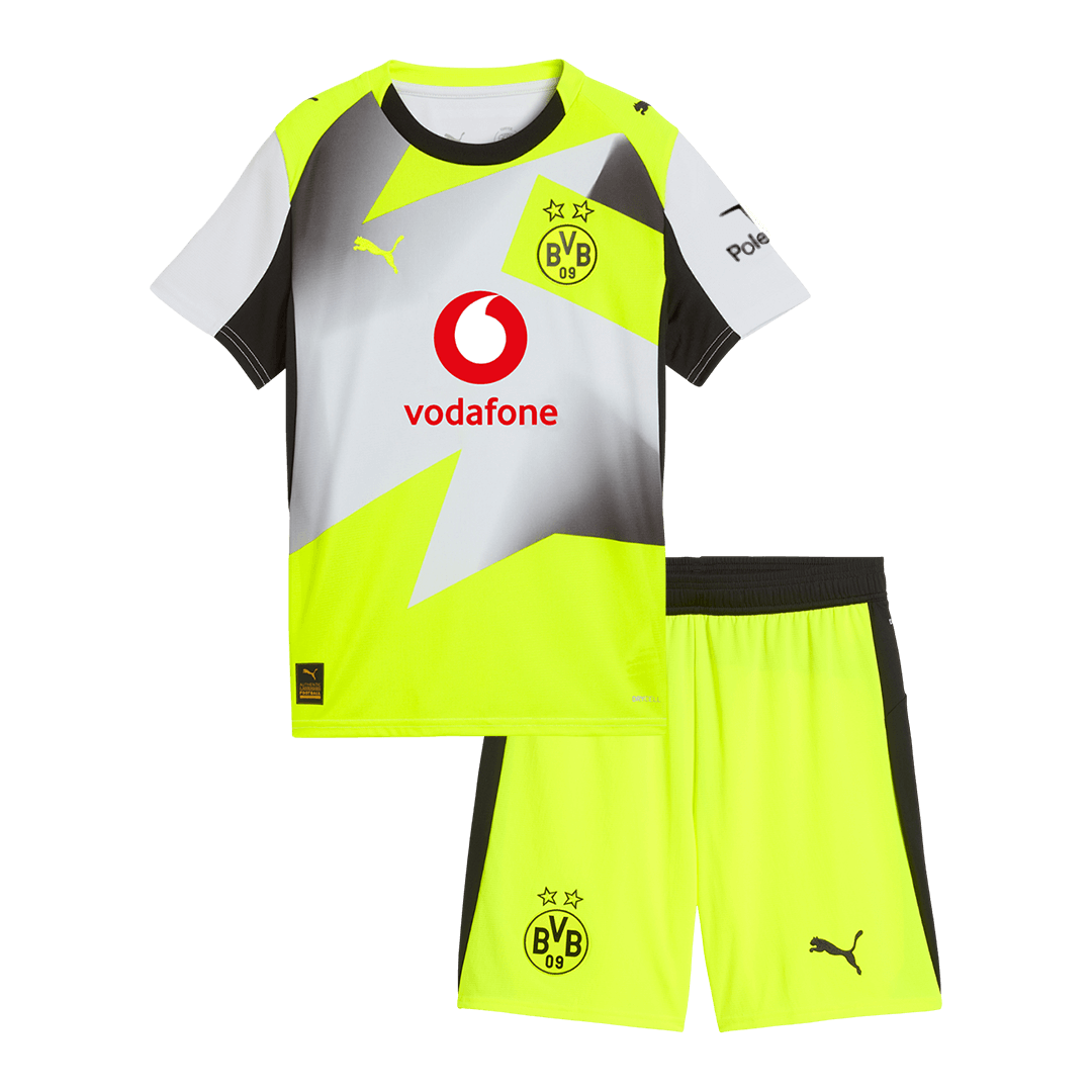 Kid's Borussia Dortmund Away Football Shirt Kit(Jersey+Shorts) 2025/26