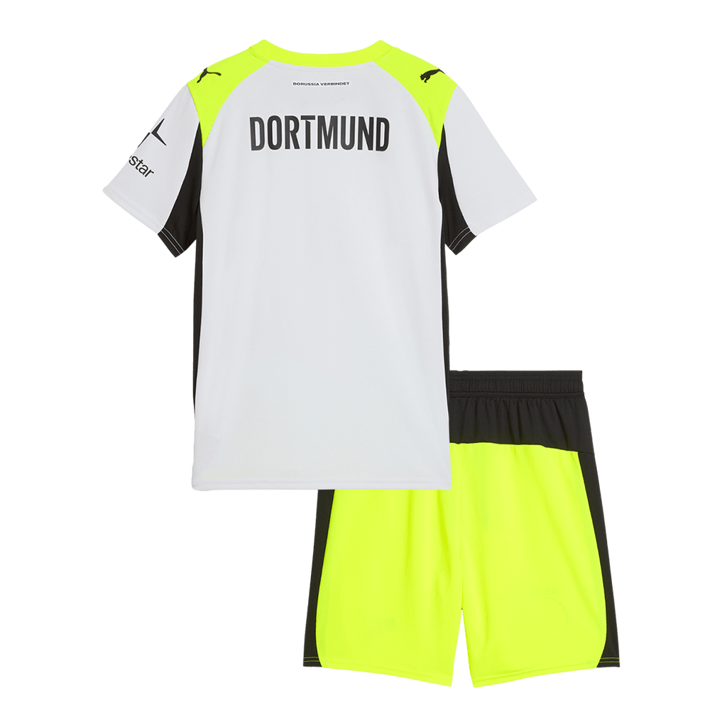 Kid's Borussia Dortmund Away Football Shirt Kit(Jersey+Shorts) 2025/26