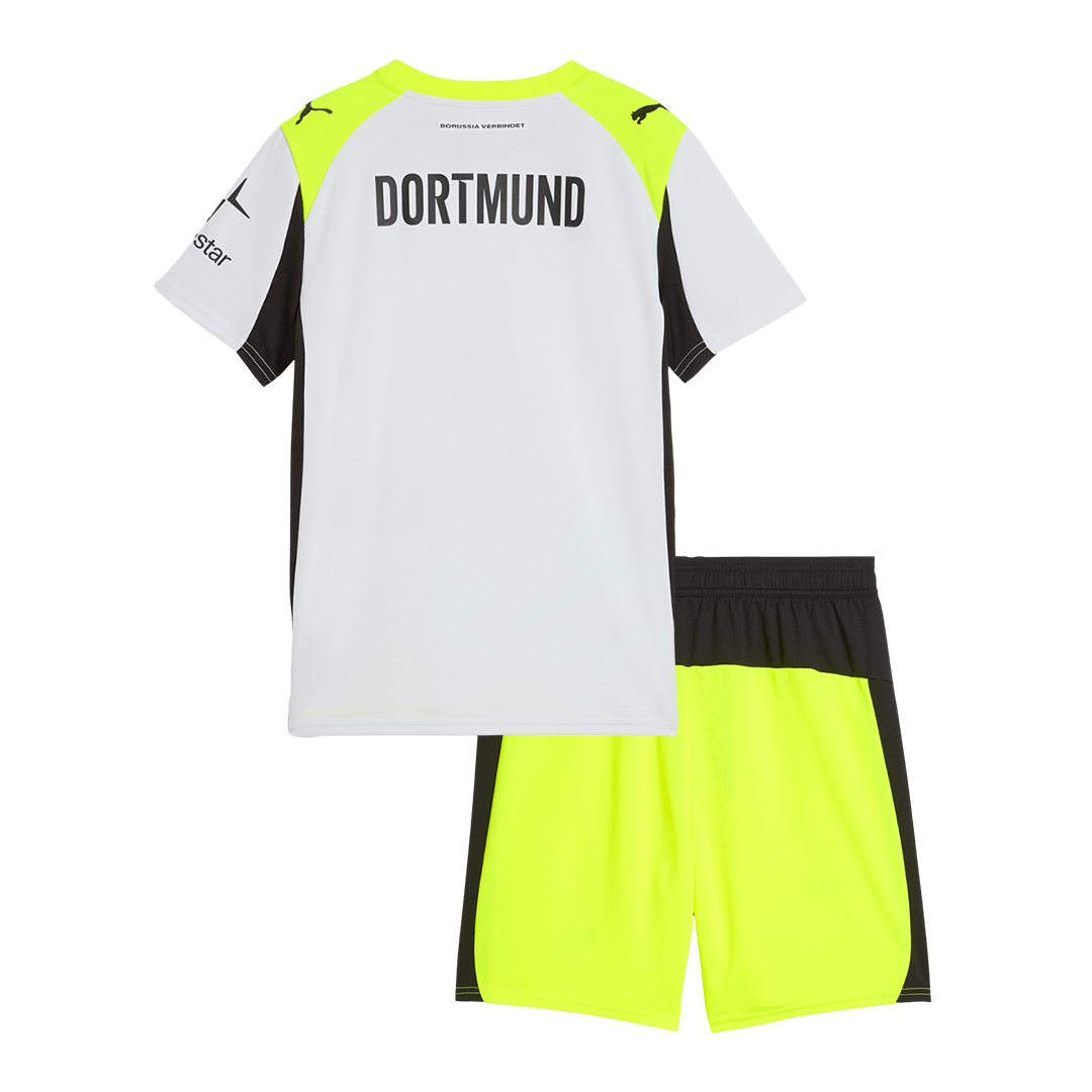 Kid's Borussia Dortmund Away Football Shirt Kit(Jersey+Shorts) 2025/26