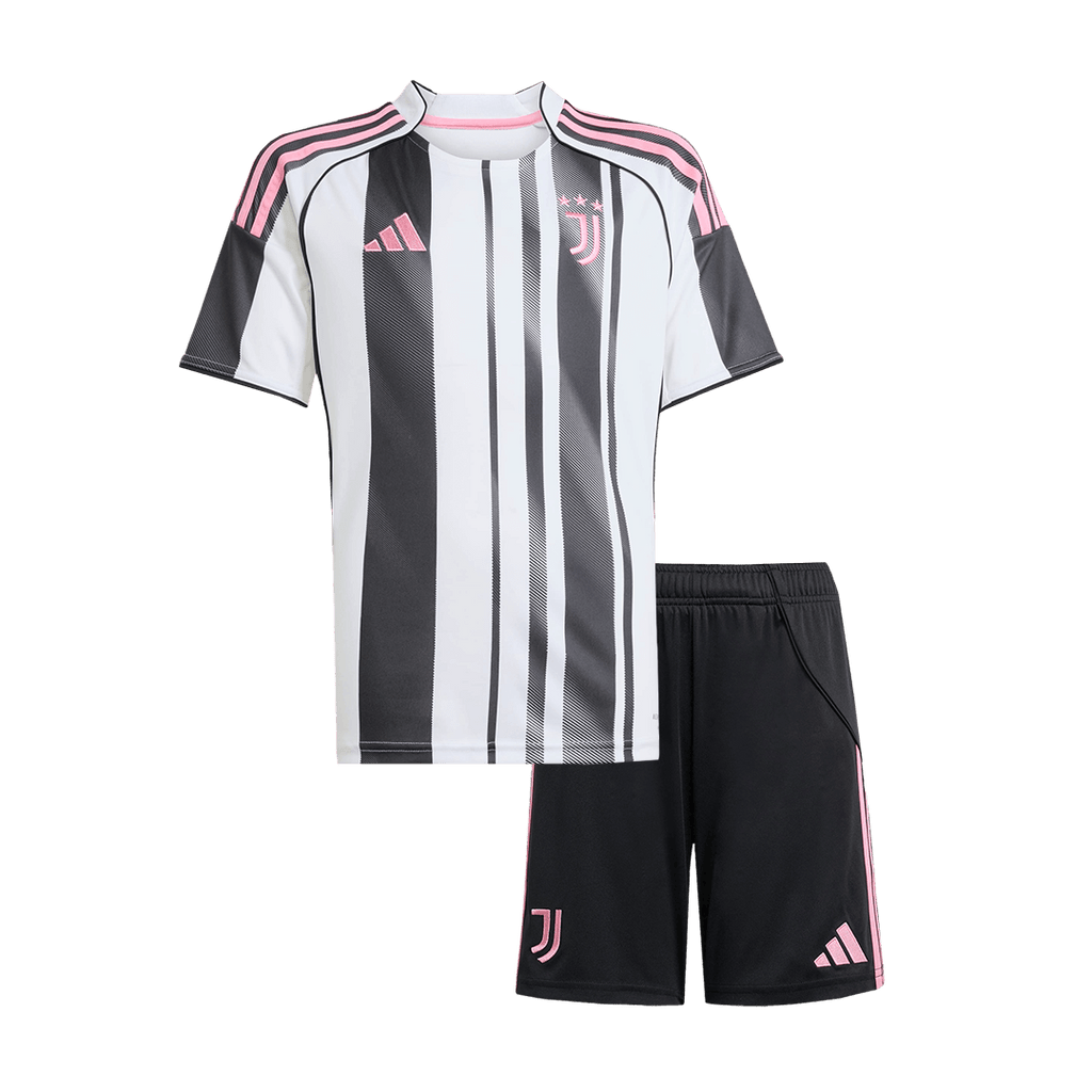 Kid's Juventus Home Football Shirt Kit(Jersey+Shorts) 2025/26 Black&White