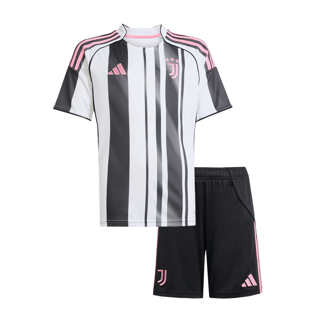Kid's Juventus Home Football Shirt Kit(Jersey+Shorts) 2025/26 Black&White