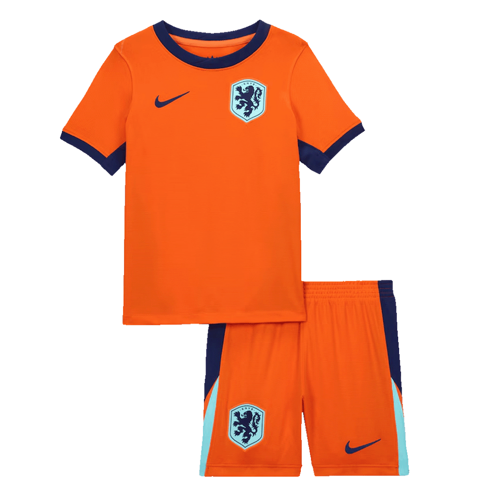 Kid's Netherlands Home Football Shirt Kit(Jersey+Shorts) Euro 2024