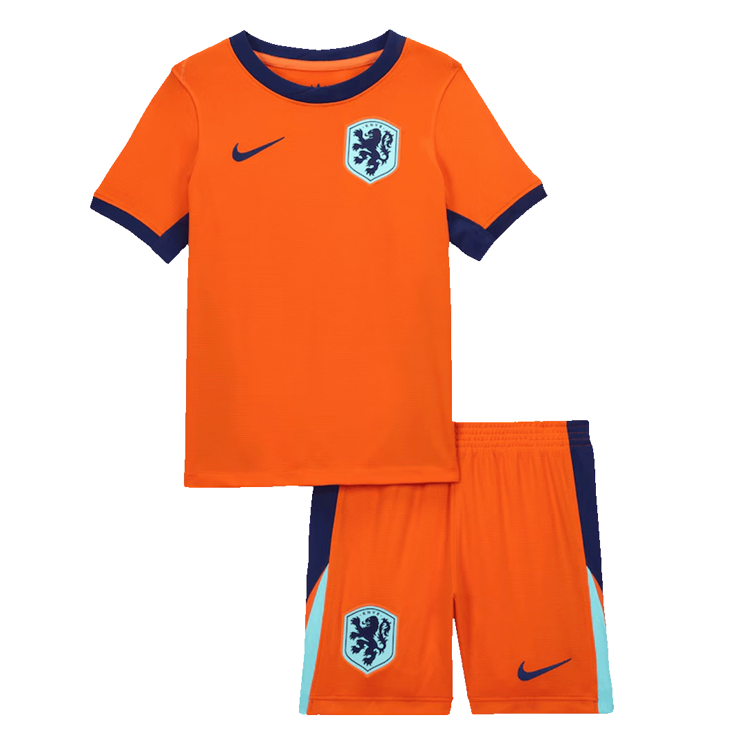 Kid's Netherlands Home Football Shirt Kit(Jersey+Shorts) Euro 2024