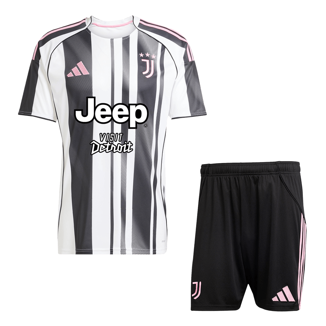 Juventus Home Football Shirt Kit(Jersey+Shorts) 2025/26 Black&White