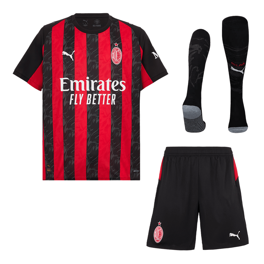 AC Milan Home Football Shirt Kit(Jersey+Shorts+Socks) 2025/26
