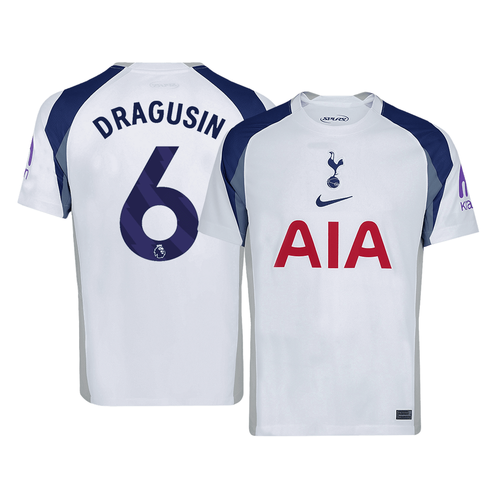 DRAGUSIN #6 Tottenham Hotspur Home Football Shirt 2025/26 White