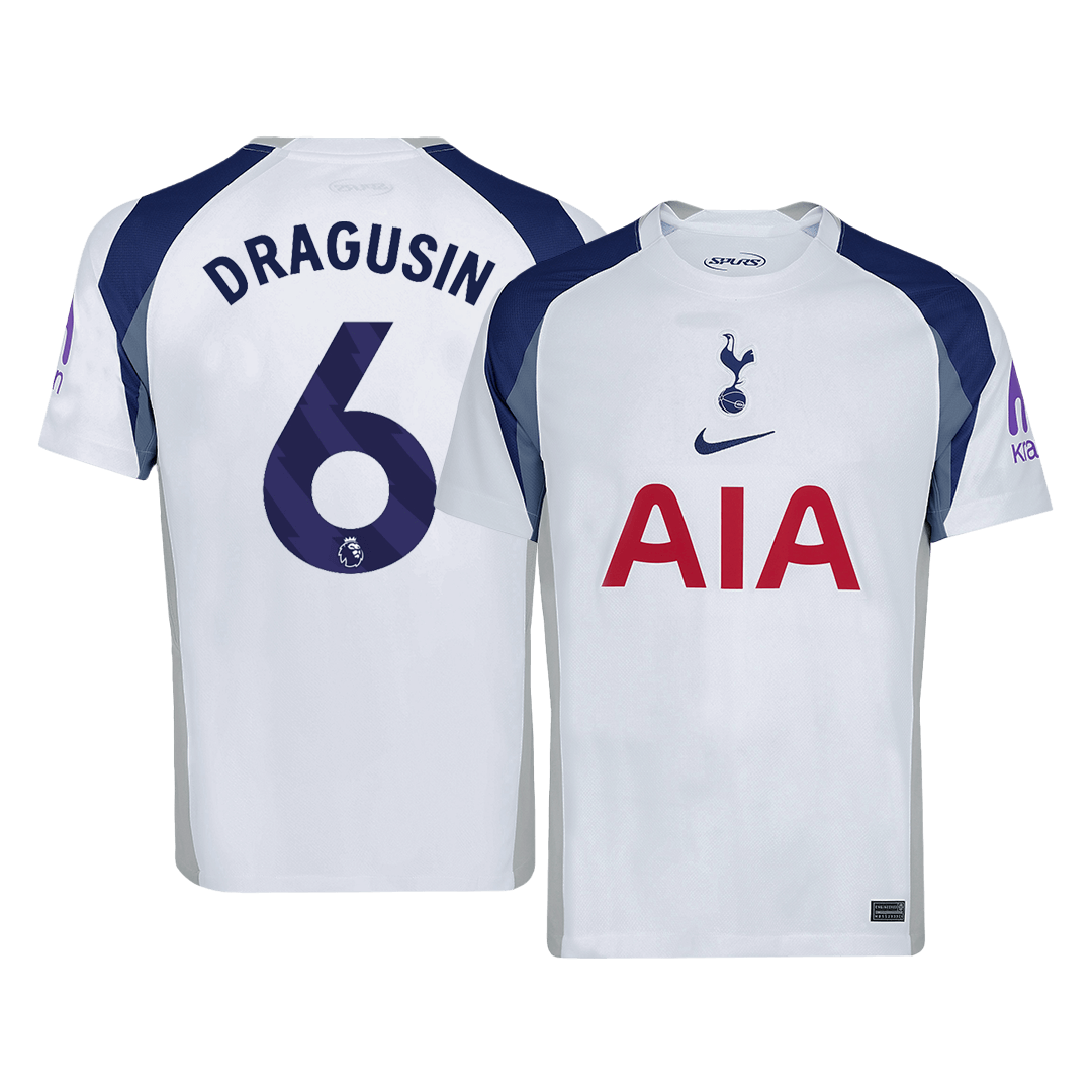 DRAGUSIN #6 Tottenham Hotspur Home Football Shirt 2025/26 White