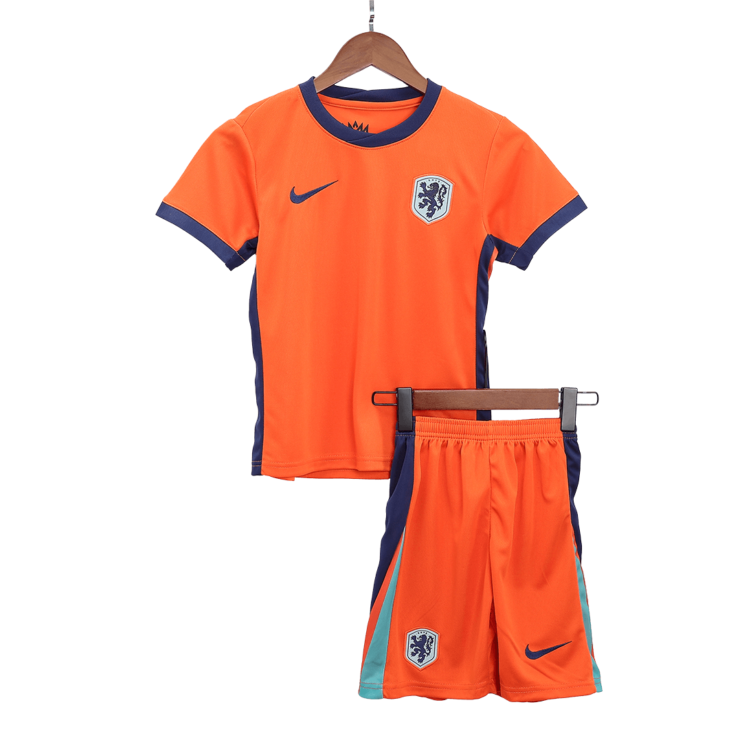 Kid's Netherlands Home Football Shirt Kit(Jersey+Shorts) Euro 2024