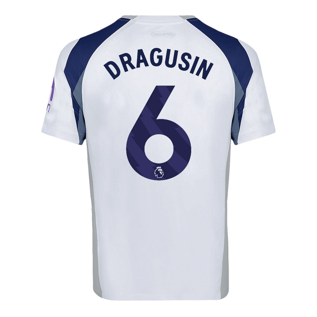 DRAGUSIN #6 Tottenham Hotspur Home Football Shirt 2025/26 White