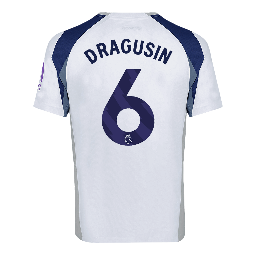 DRAGUSIN #6 Tottenham Hotspur Home Football Shirt 2025/26 White