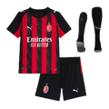 Kid's AC Milan Home Football Shirt Kit(Jersey+Shorts+Socks) 2025/26 Red&Black