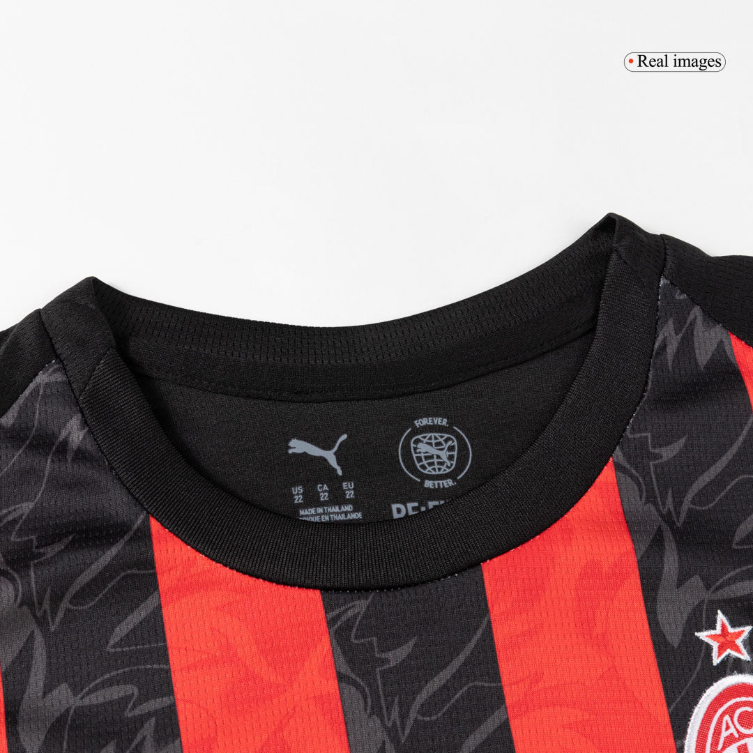 Kid's AC Milan Home Football Shirt Kit(Jersey+Shorts+Socks) 2025/26 Red&Black