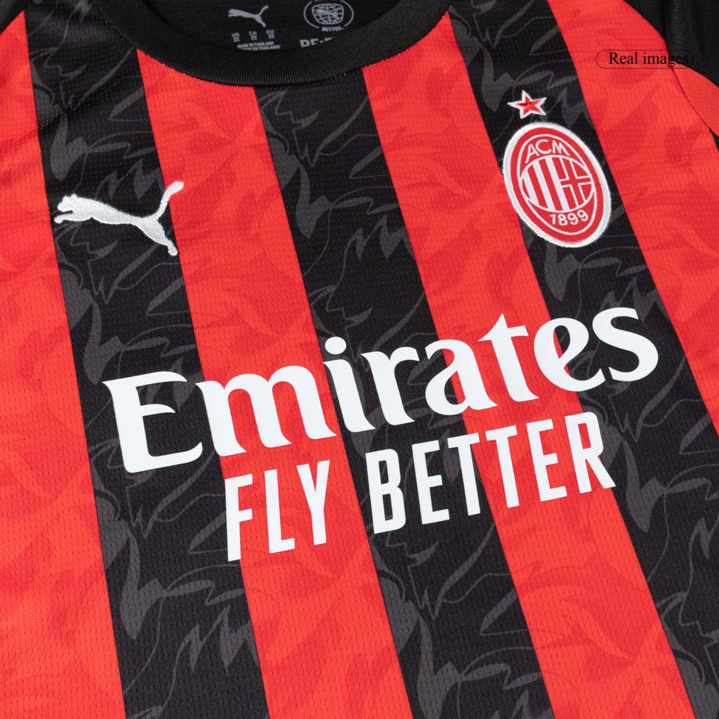 Kid's AC Milan Home Football Shirt Kit(Jersey+Shorts+Socks) 2025/26 Red&Black