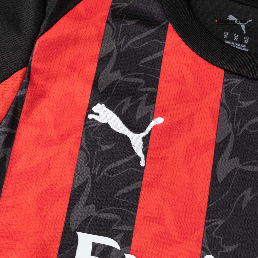 Kid's AC Milan Home Football Shirt Kit(Jersey+Shorts+Socks) 2025/26 Red&Black