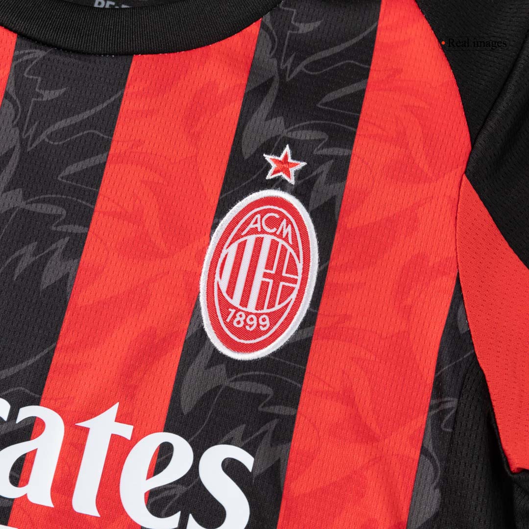 Kid's AC Milan Home Football Shirt Kit(Jersey+Shorts+Socks) 2025/26 Red&Black