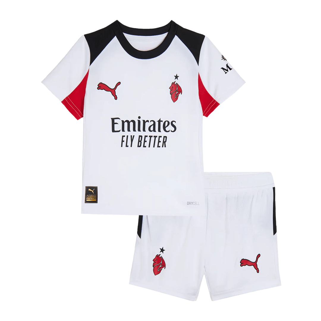 Kid's AC Milan Away Football Shirt Kit(Jersey+Shorts) 2025/26