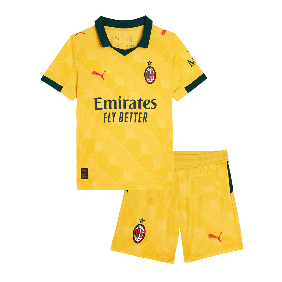 Kid's AC Milan Third Away Football Shirt Kit(Jersey+Shorts) 2025/26