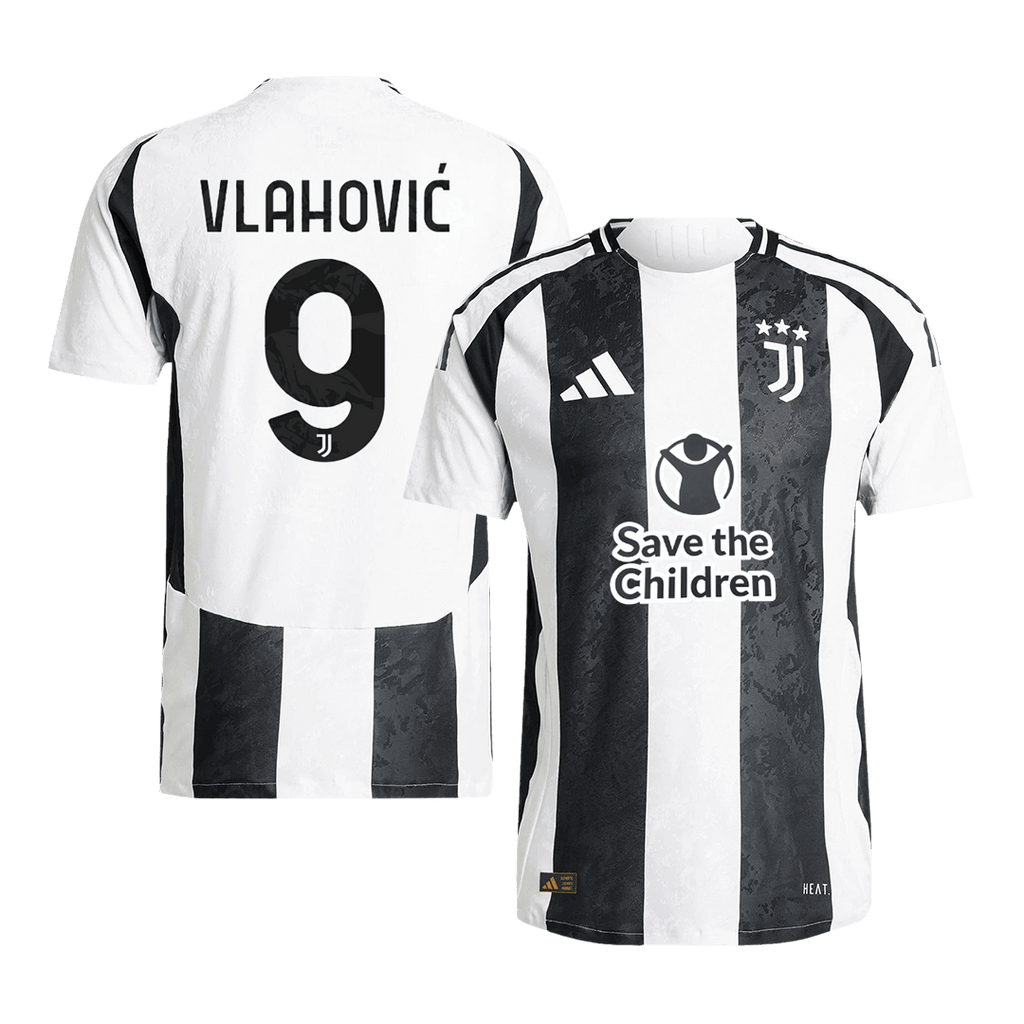Player Version VLAHOVIĆ #9 Juventus Home Football Shirt 2024/25 - Save The Children Sponsor