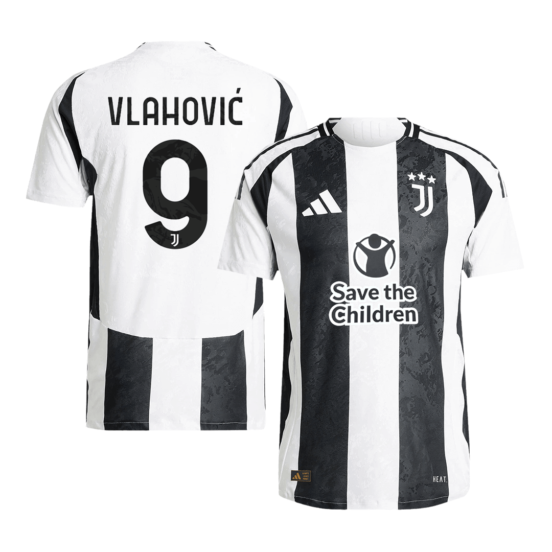 Player Version VLAHOVIĆ #9 Juventus Home Football Shirt 2024/25 - Save The Children Sponsor
