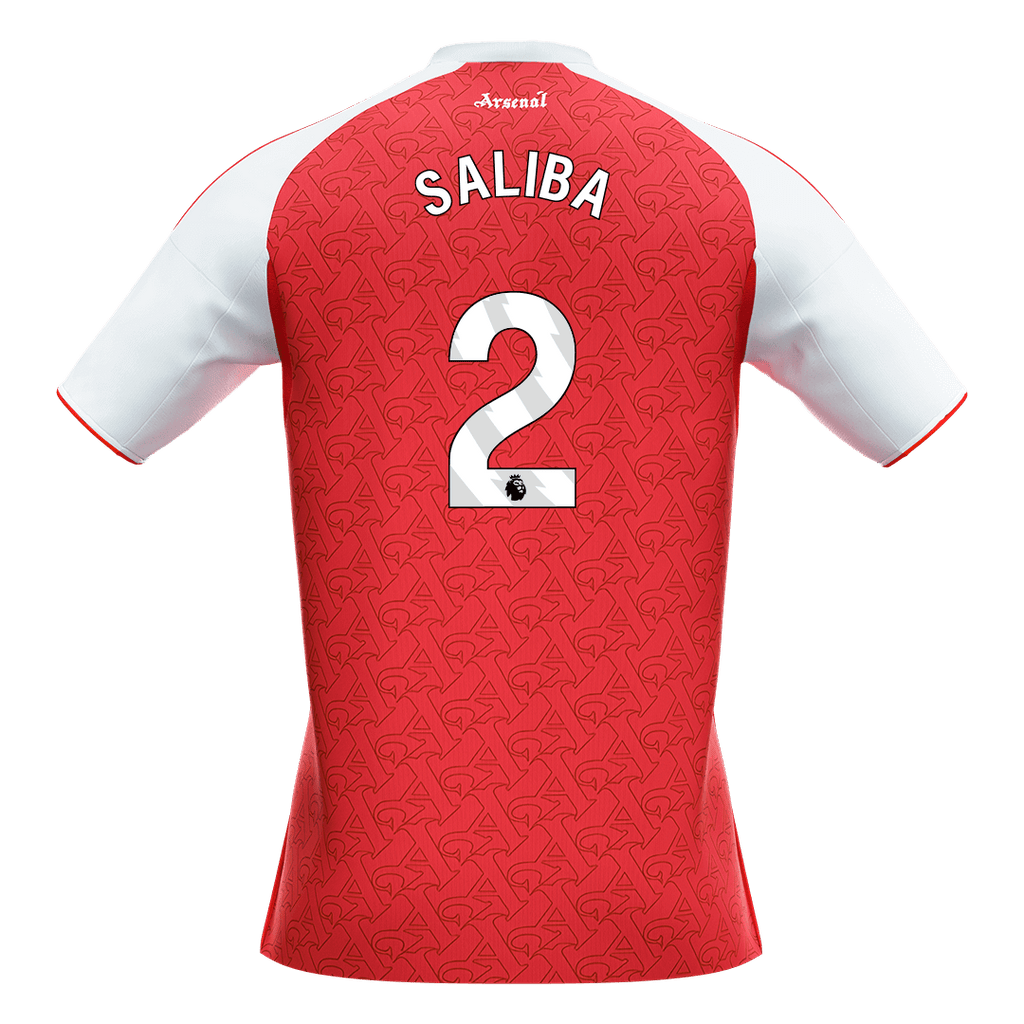 SALIBA #2 Arsenal Home Football Shirt 2025/26