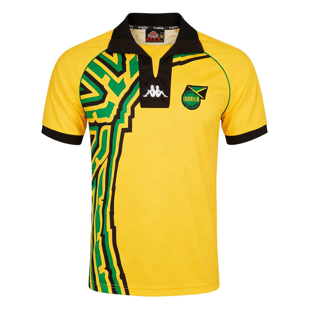 Men Retro Fan Version Jamaica Home Soccer Jersey 1998 Yellow