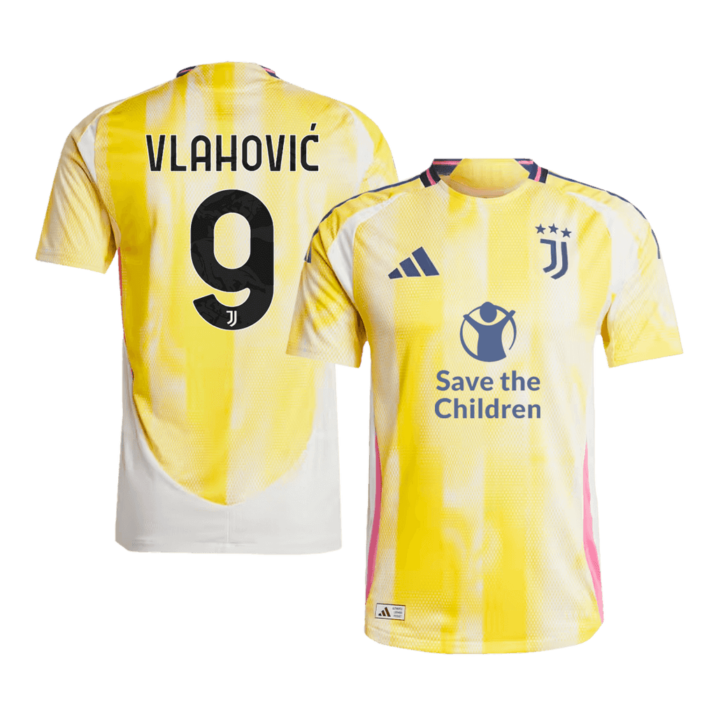 Player Version VLAHOVIĆ #9 Juventus Away Football Shirt 2024/25 - Save The Children Sponsor