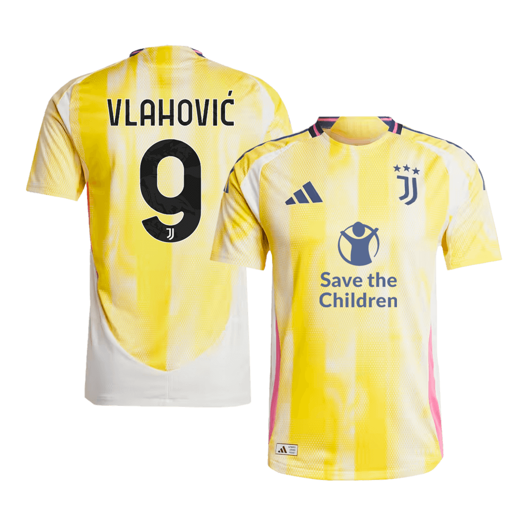Player Version VLAHOVIĆ #9 Juventus Away Football Shirt 2024/25 - Save The Children Sponsor