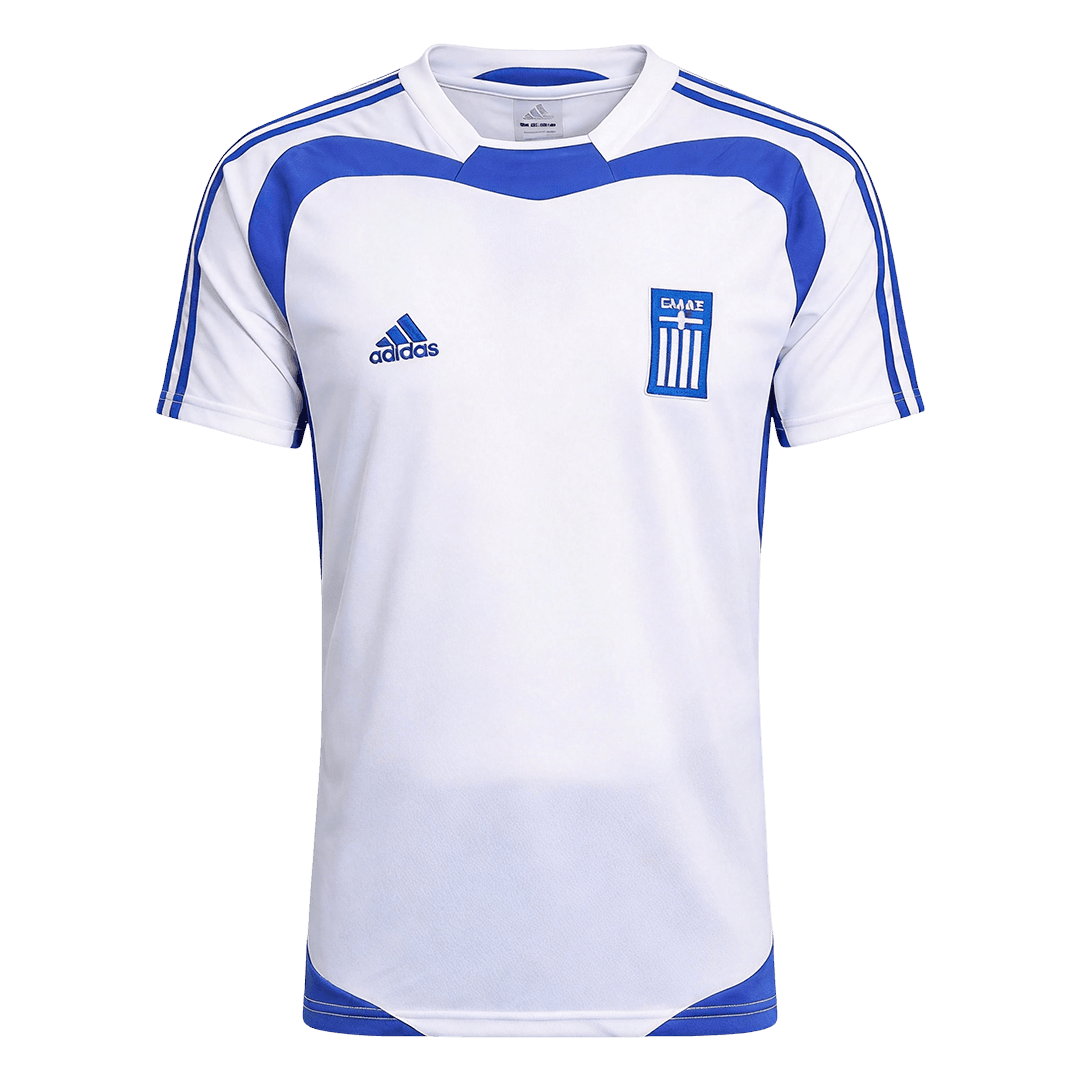 Men Retro Fan Version Greece Away Soccer Jersey Euro Cup 2004 White