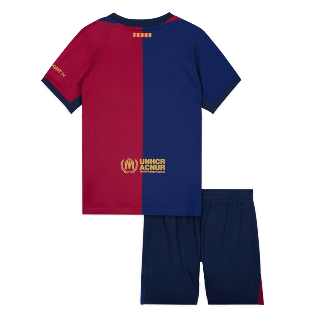 Kid's Barcelona Home Spotify Logo Without Text Football Shirt Kit(Shirt+Shorts) 2024/25