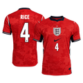 RICE #4 England Away Soccer Jersey World Cup 2026 Red