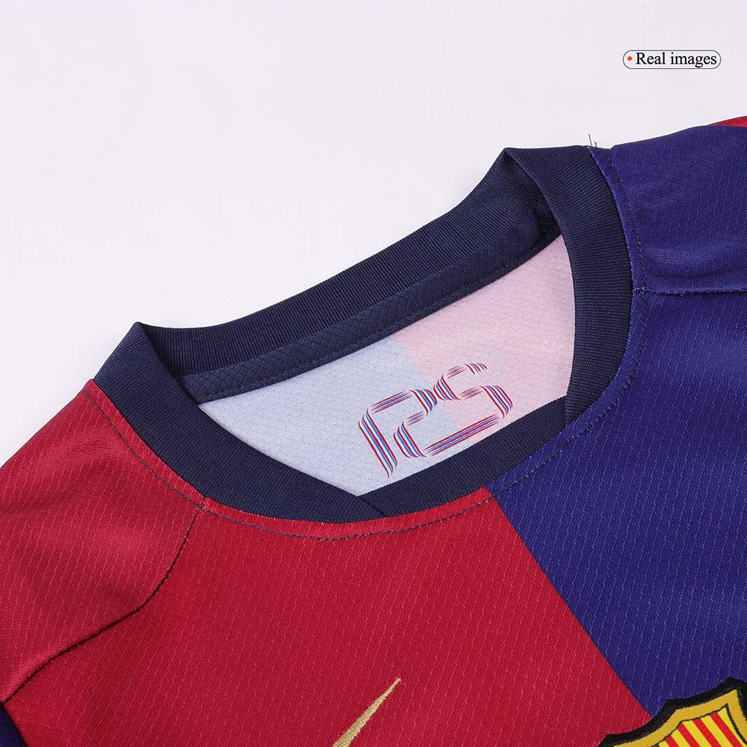 Kid's Barcelona Home Spotify Logo Without Text Football Shirt Kit(Shirt+Shorts) 2024/25