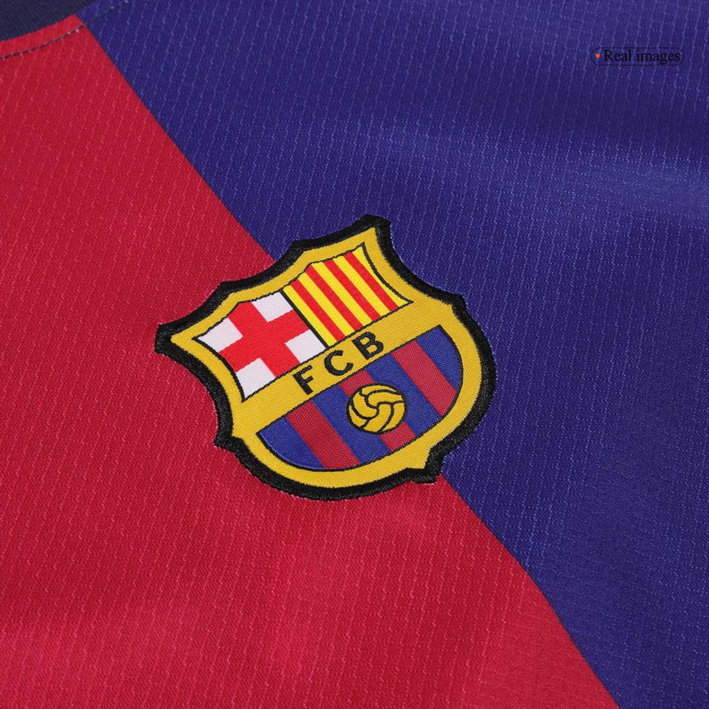 Kid's Barcelona Home Spotify Logo Without Text Football Shirt Kit(Shirt+Shorts) 2024/25
