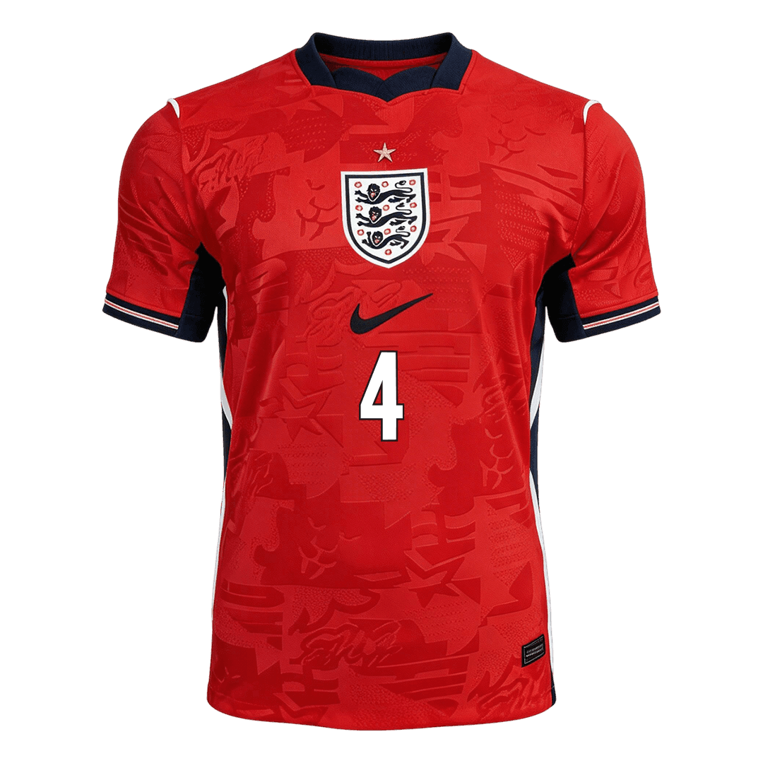 RICE #4 England Away Soccer Jersey World Cup 2026 Red