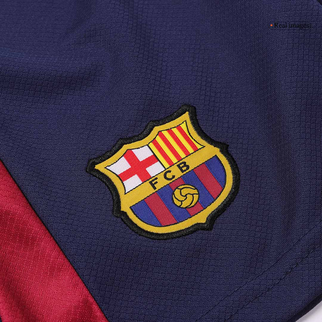 Kid's Barcelona Home Spotify Logo Without Text Football Shirt Kit(Shirt+Shorts) 2024/25