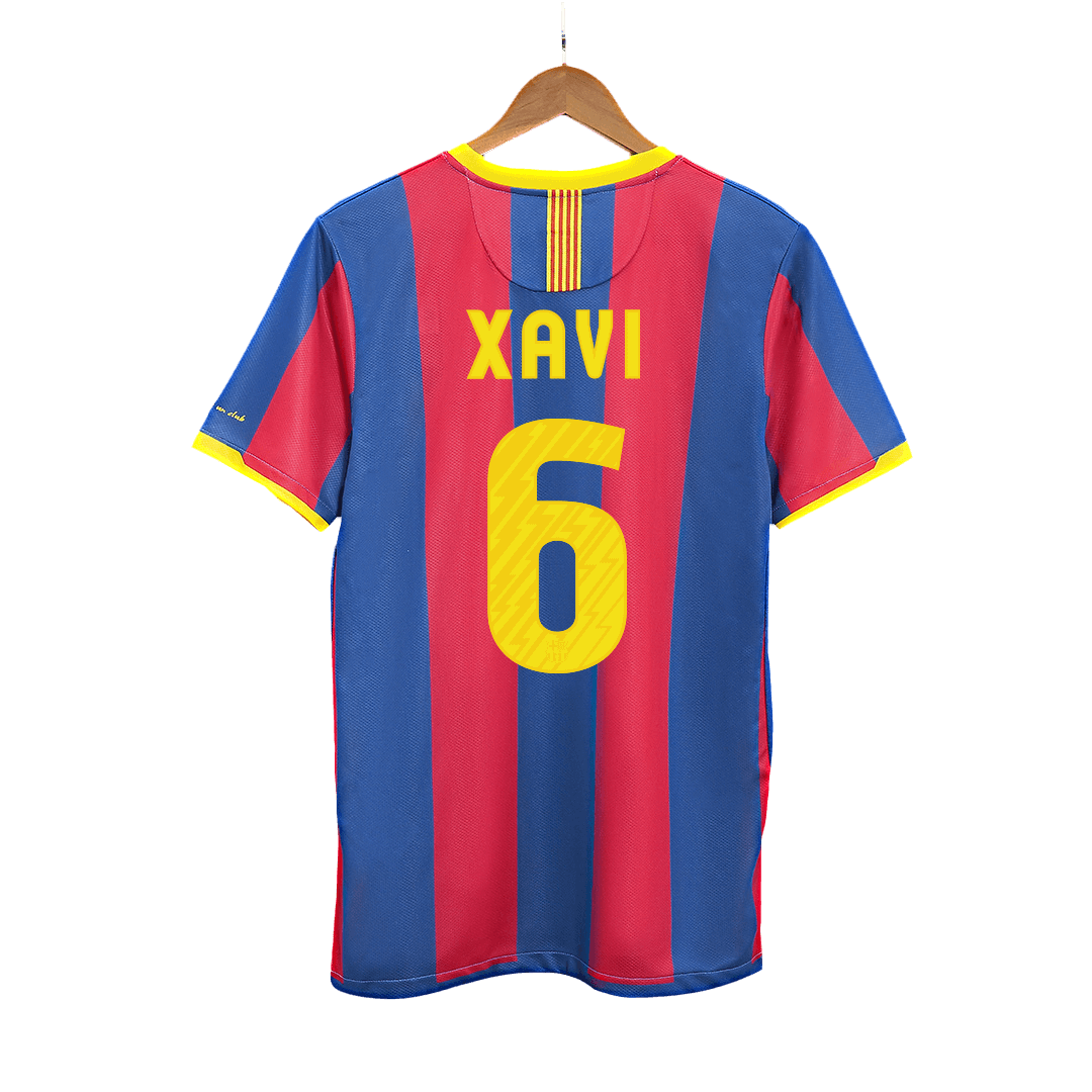 Retro XAVI #6 2010/11 Barcelona Home Football Shirt