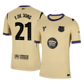 Player Version F.DE JONG #21 Barcelona Away Football Shirt 2025/26 Yellow - UCL