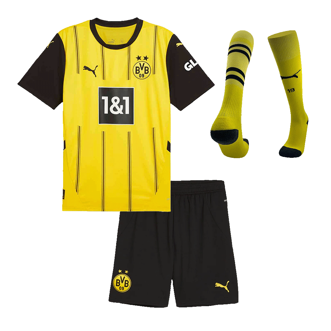 Kid's Borussia Dortmund Home Football Shirt Kit(Jersey+Shorts+Socks)