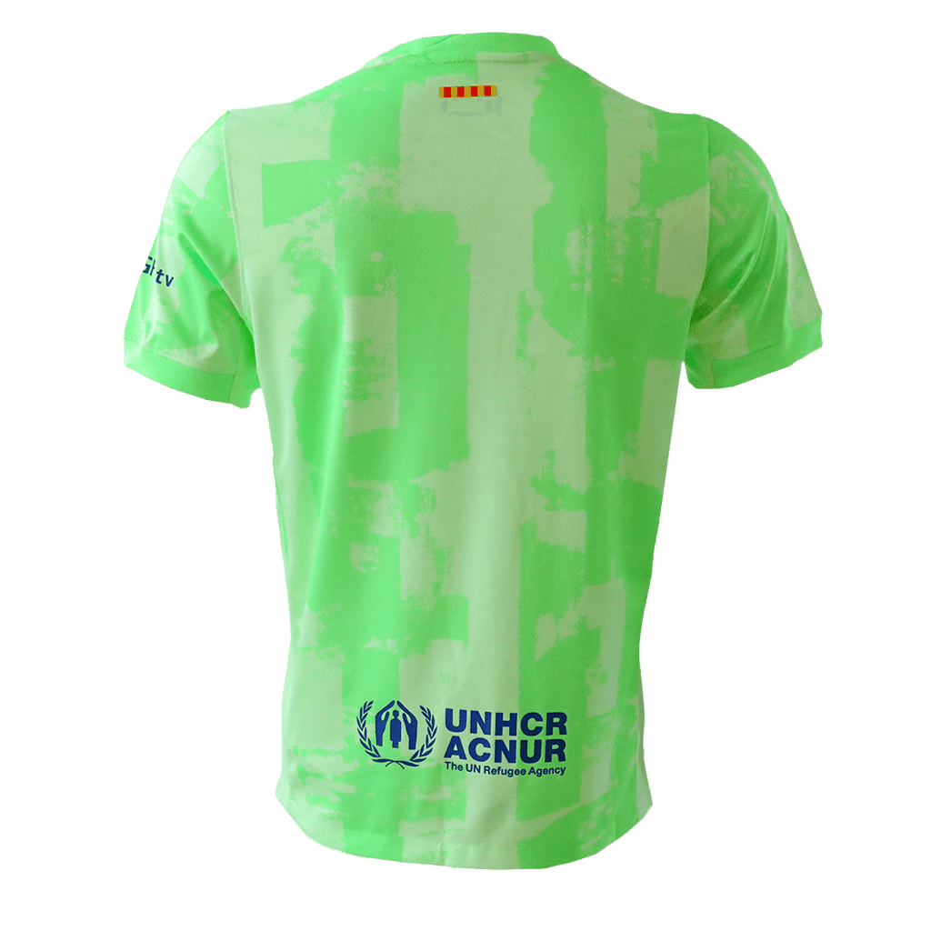 Barcelona Third Away Football Shirt Green - UCL (Spotify Logo Without Text)