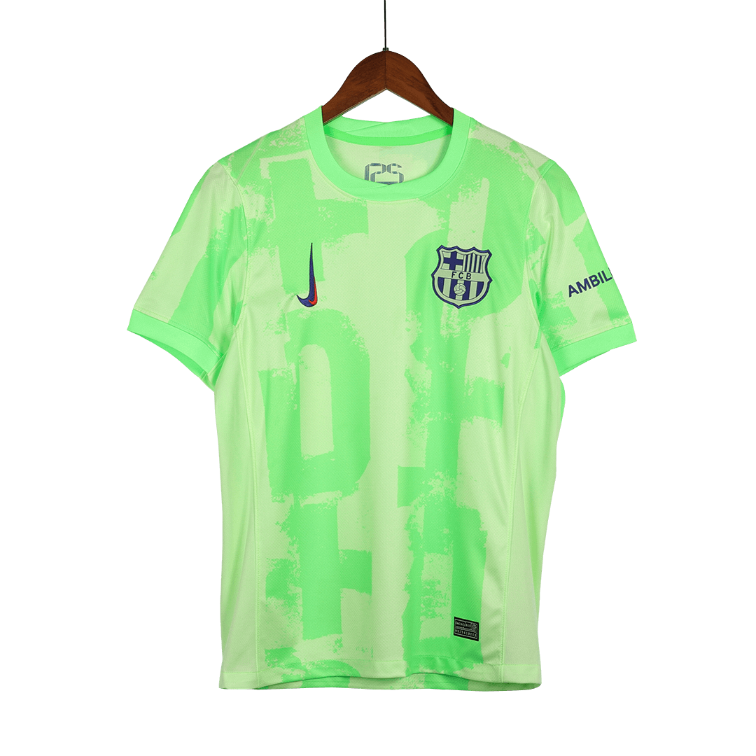 Barcelona Third Away Football Shirt Green - UCL (Spotify Logo Without Text)