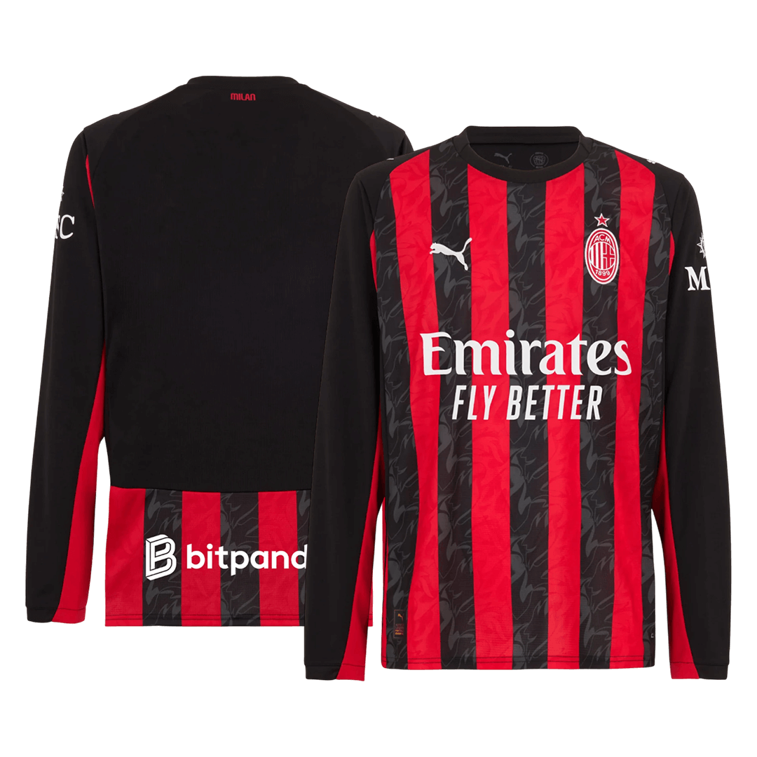 AC Milan Home Long Sleeve Football Shirt 2025/26