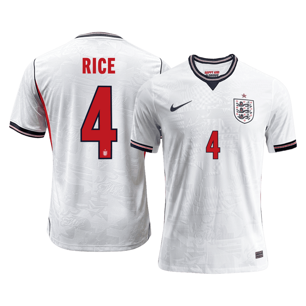 Player Version RICE #4 England Home Soccer Jersey 2026