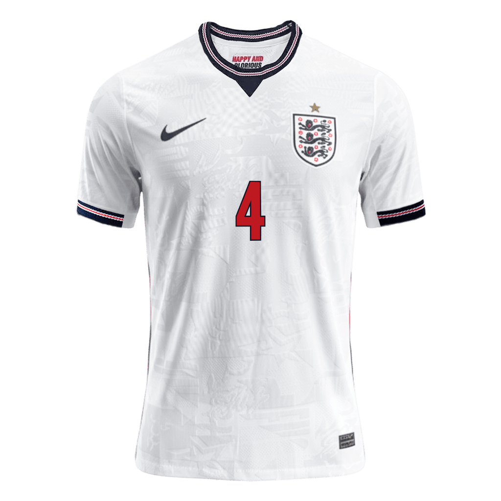 Player Version RICE #4 England Home Soccer Jersey 2026